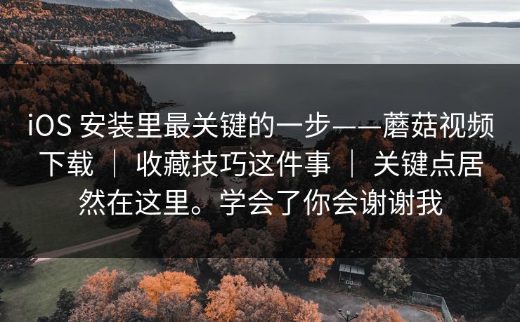 iOS 安装里最关键的一步——蘑菇视频下载 ｜ 收藏技巧这件事 关键点居然在这里。学会了你会谢谢我  第1张